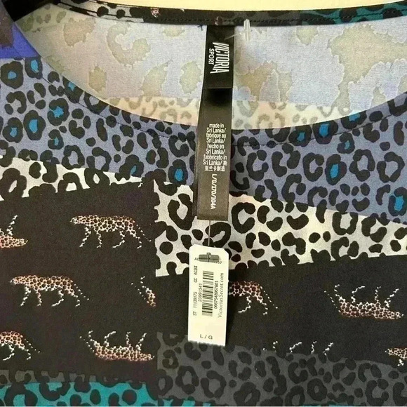 Victoria Secret Sport Leopard Animal Print Dress 3/4 sleeve Size Large - Picture 4 of 5